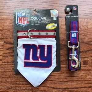NY Giants Pet Wear - Dog Leash & Collar Bandana LG